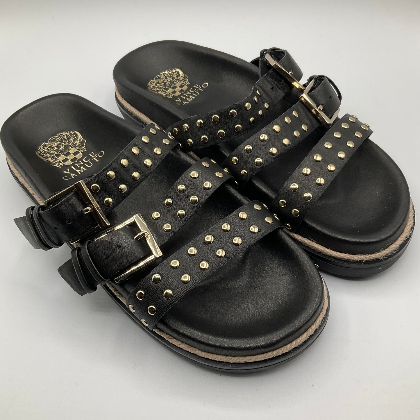Black & Gold Shoes Flats Vince Camuto, Size 7.5