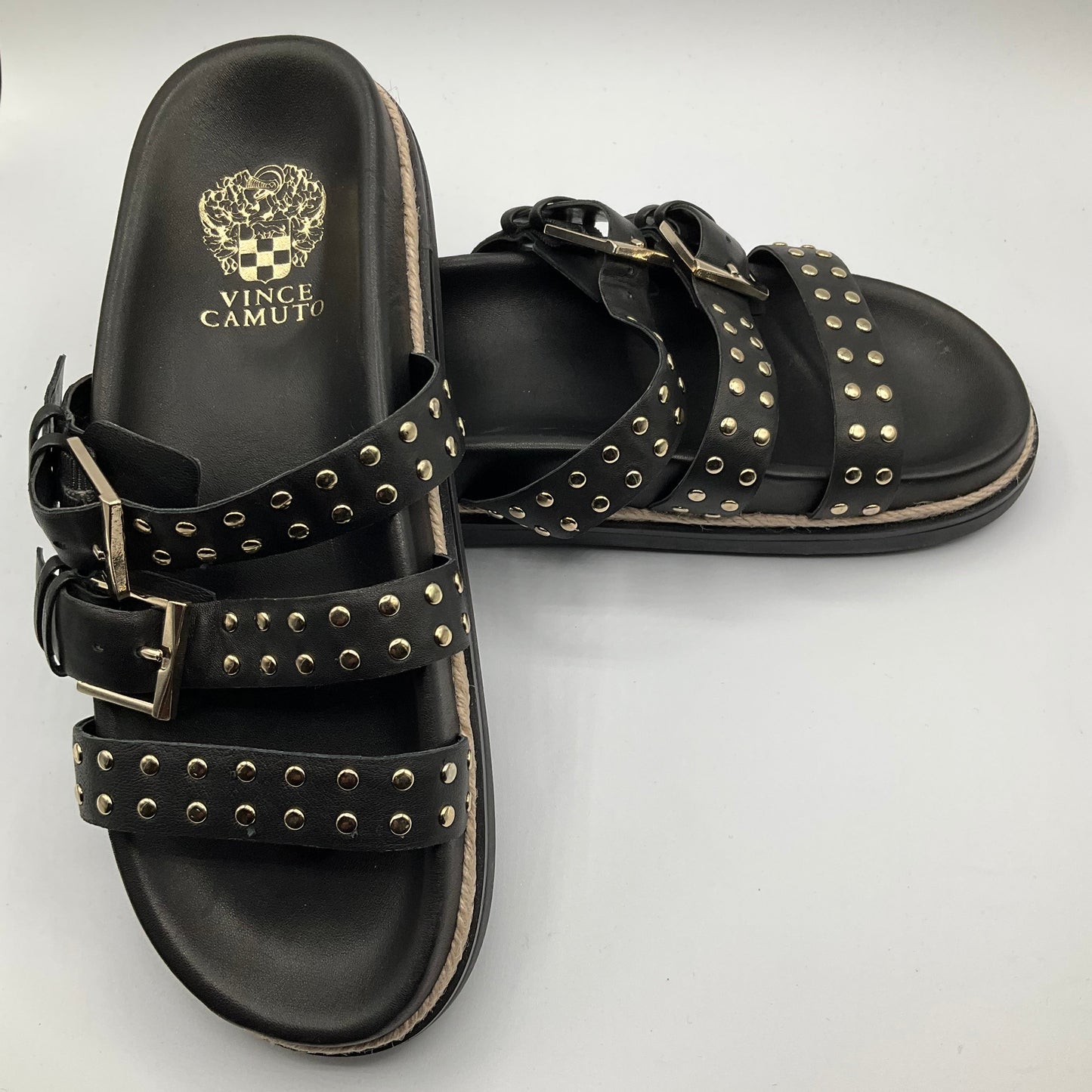 Black & Gold Shoes Flats Vince Camuto, Size 7.5