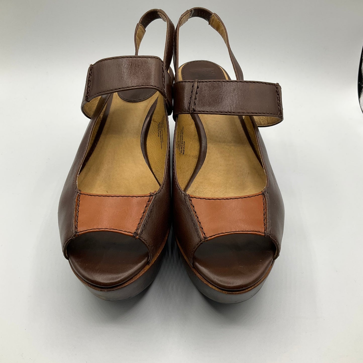 Brown Shoes Heels Platform Frye, Size 7.5