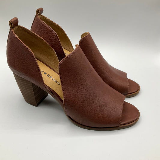 Brown Shoes Heels Block Lucky Brand, Size 7.5