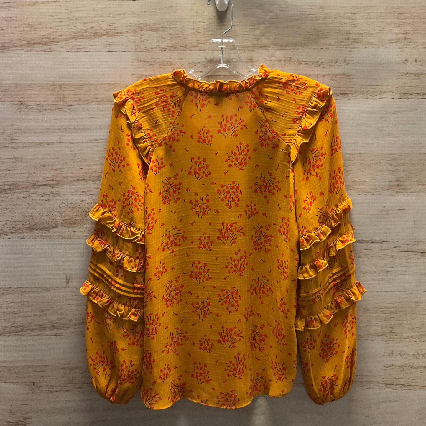 Top Long Sleeve By Ann Taylor In Yellow, Size: S