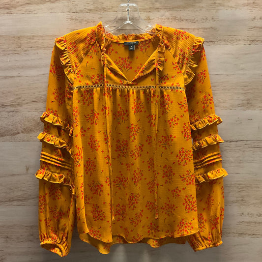 Top Long Sleeve By Ann Taylor In Yellow, Size: S