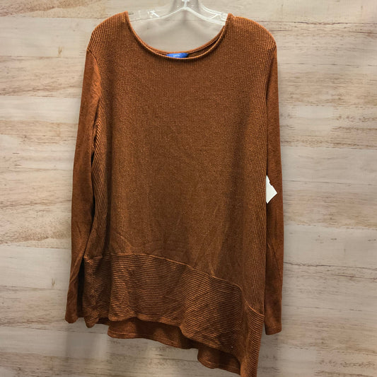 Top Long Sleeve By Apt 9 In Rust, Size: L