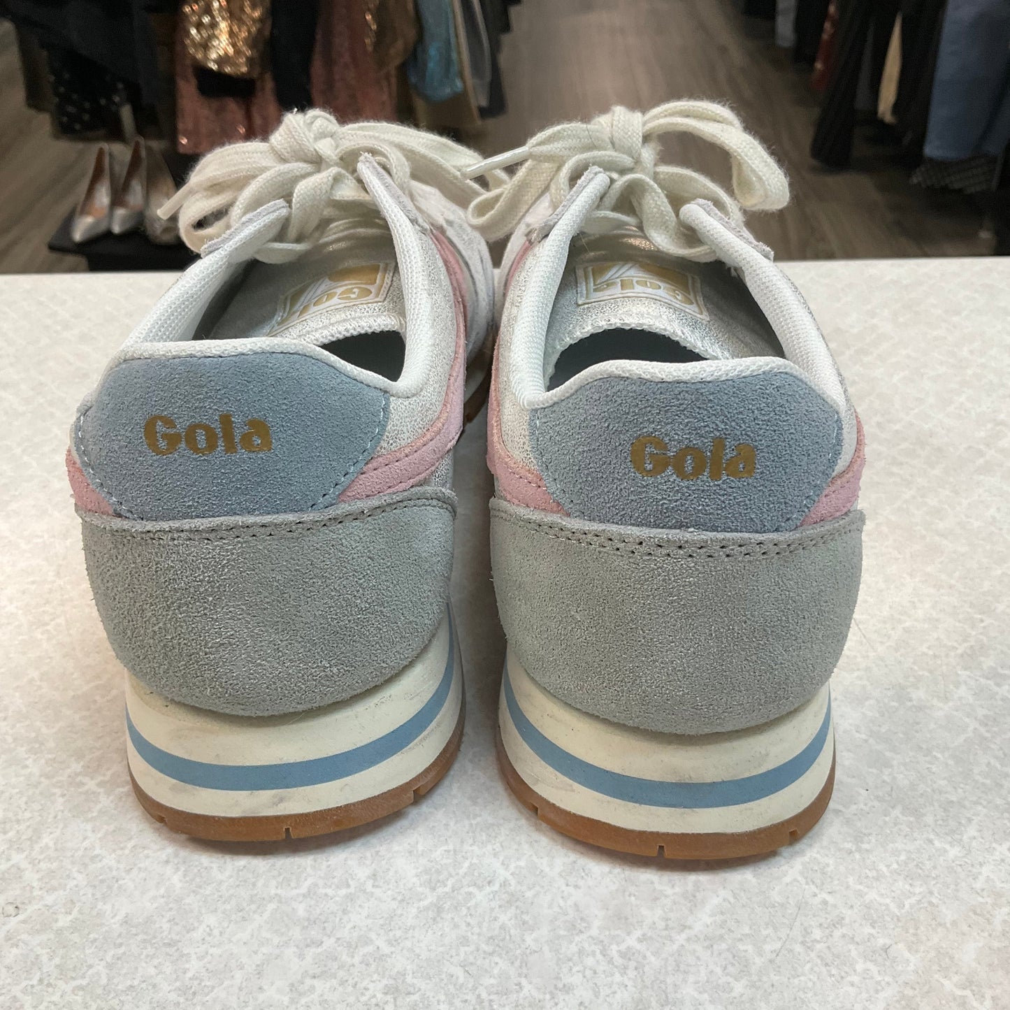 Shoes Sneakers By Gola In Grey & Pink, Size: 7.5