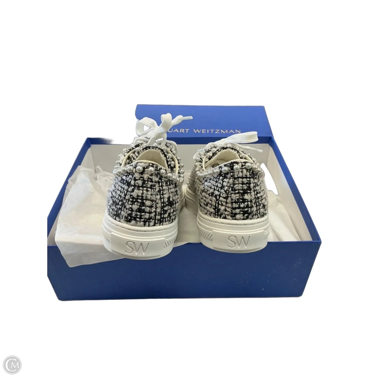 Shoes Designer By Stuart Weitzman In Black & White, Size: 7.5