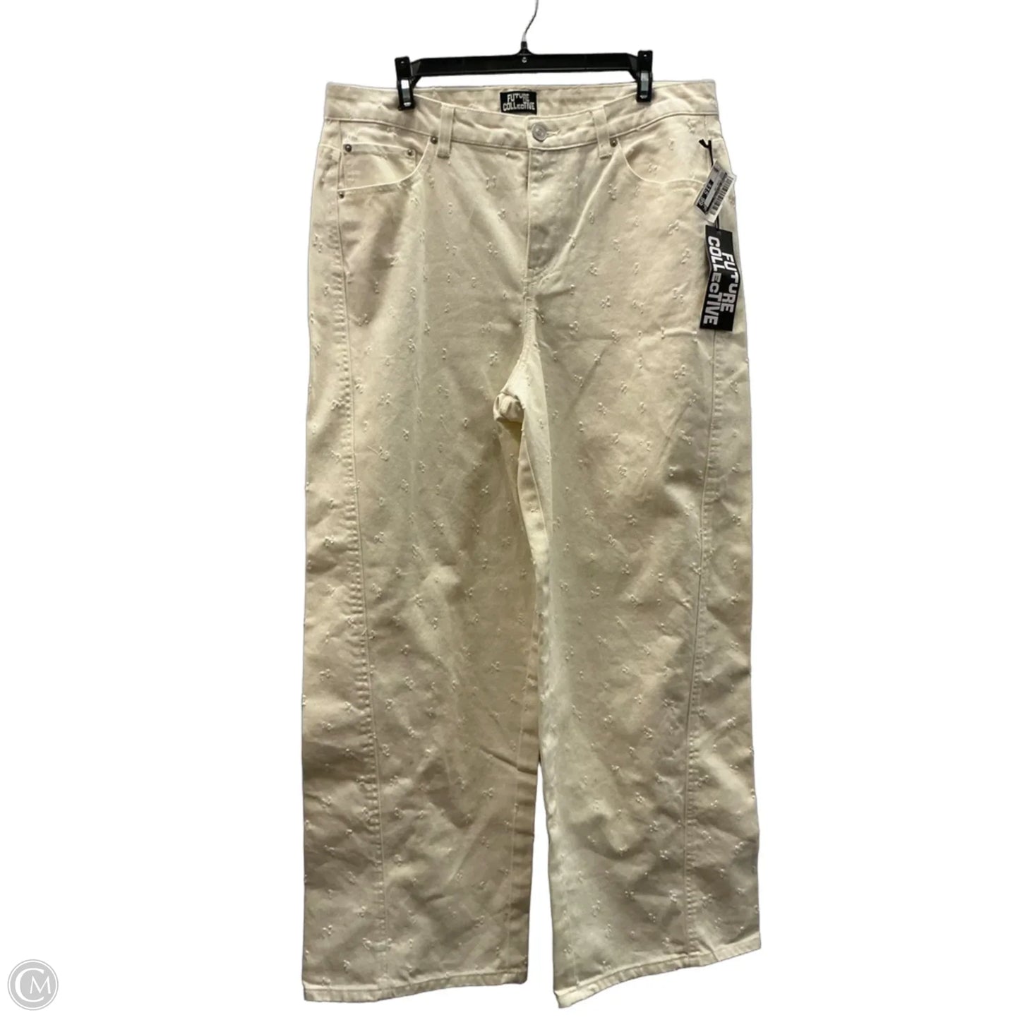 Jeans Wide Leg By Future Collective In Cream, Size: L