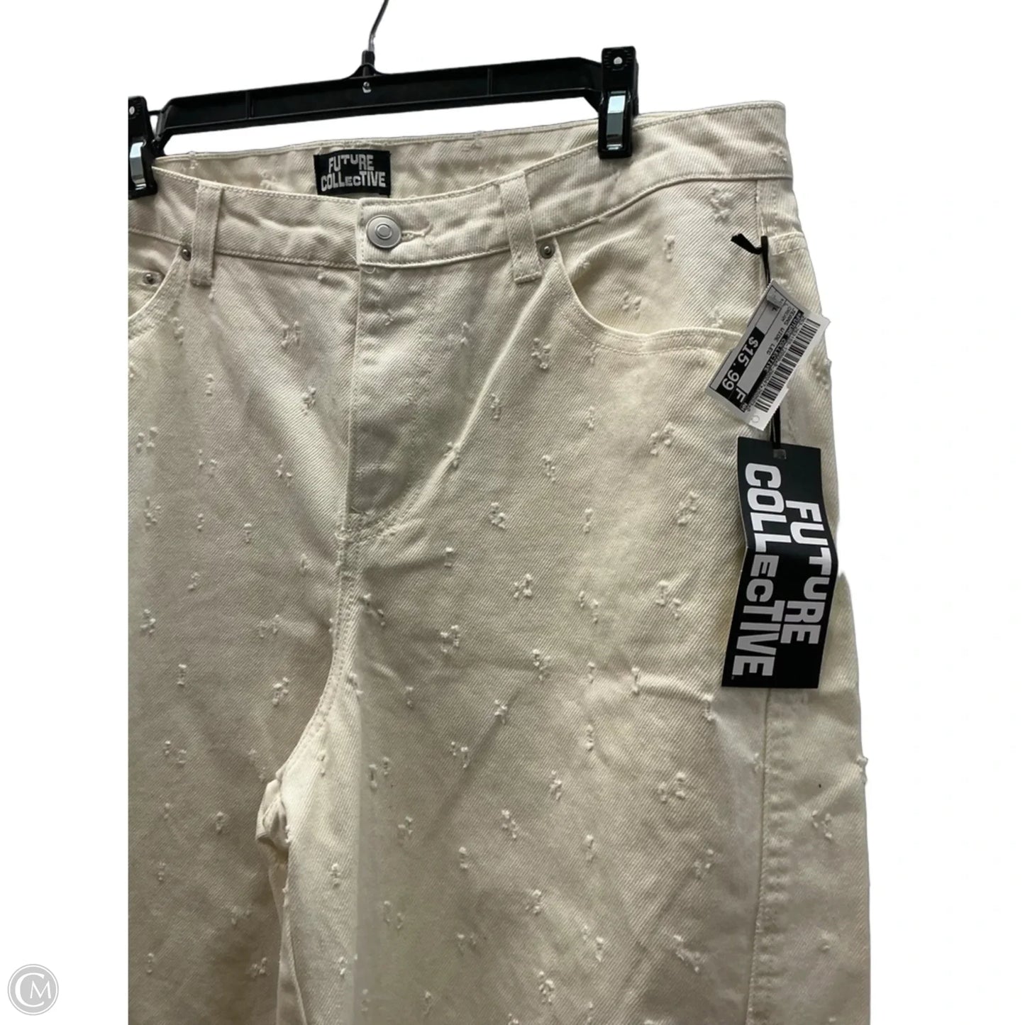 Jeans Wide Leg By Future Collective In Cream, Size: L