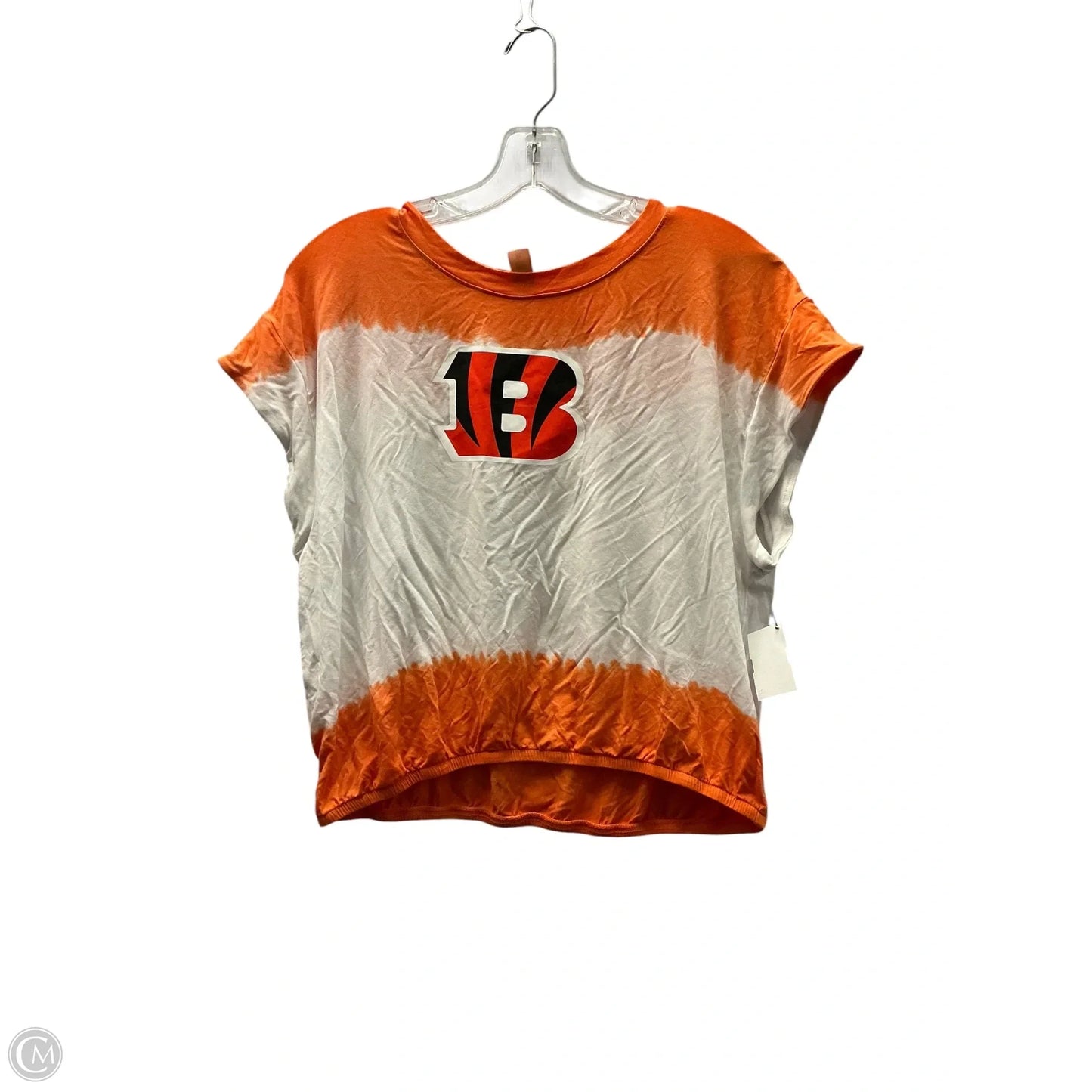 Top Short Sleeve By Clothes Mentor In Orange & White, Size: Xl