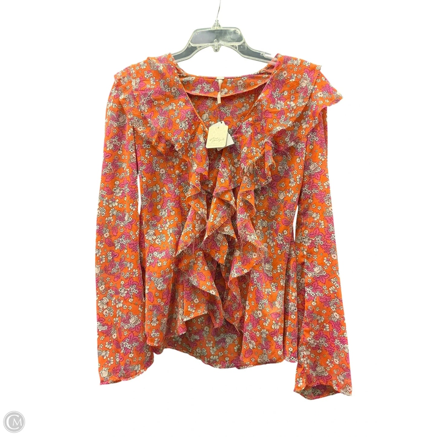 Top Long Sleeve By Free People In Floral Print, Size: Sp