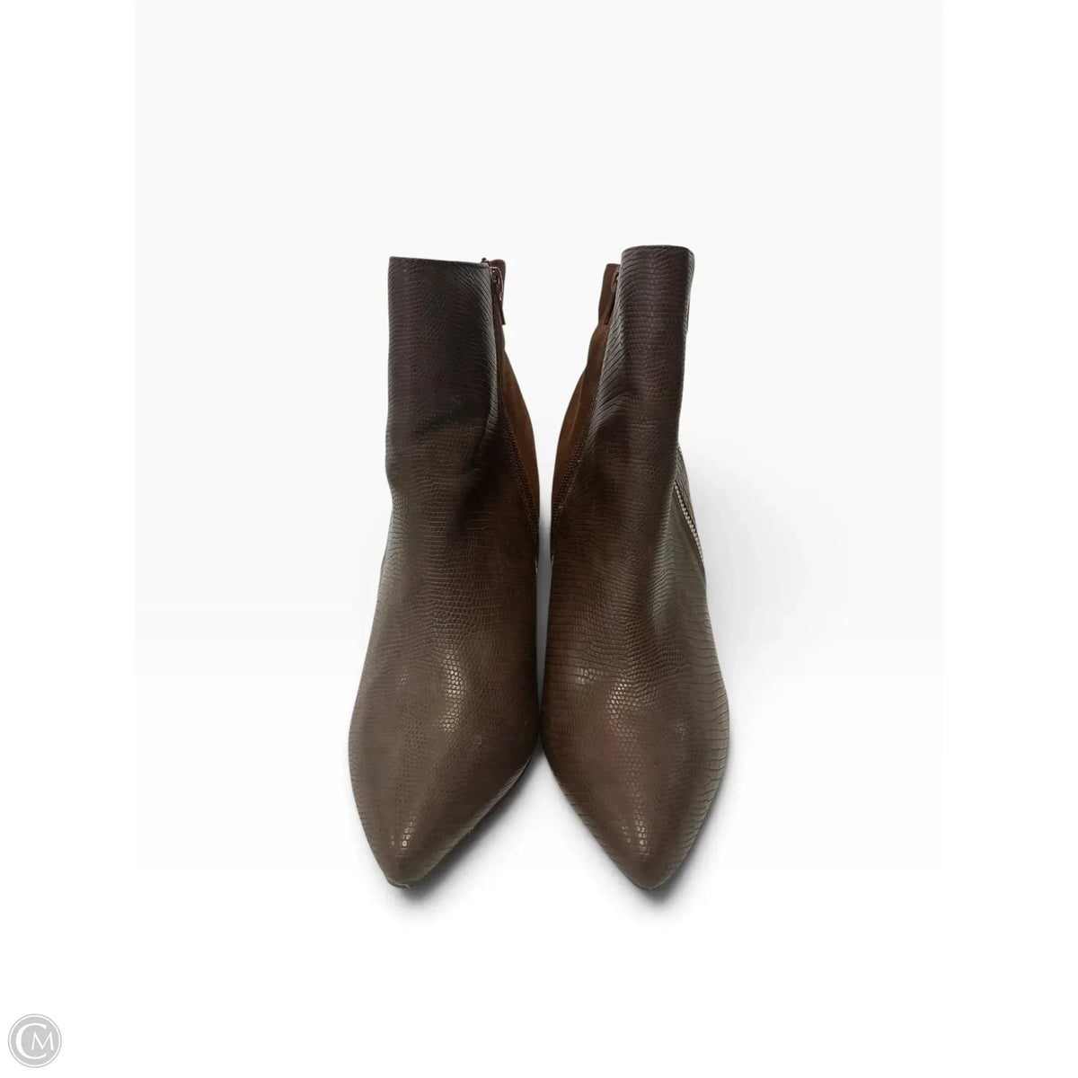 Boots Ankle Heels By Clothes Mentor In Brown, Size: 10