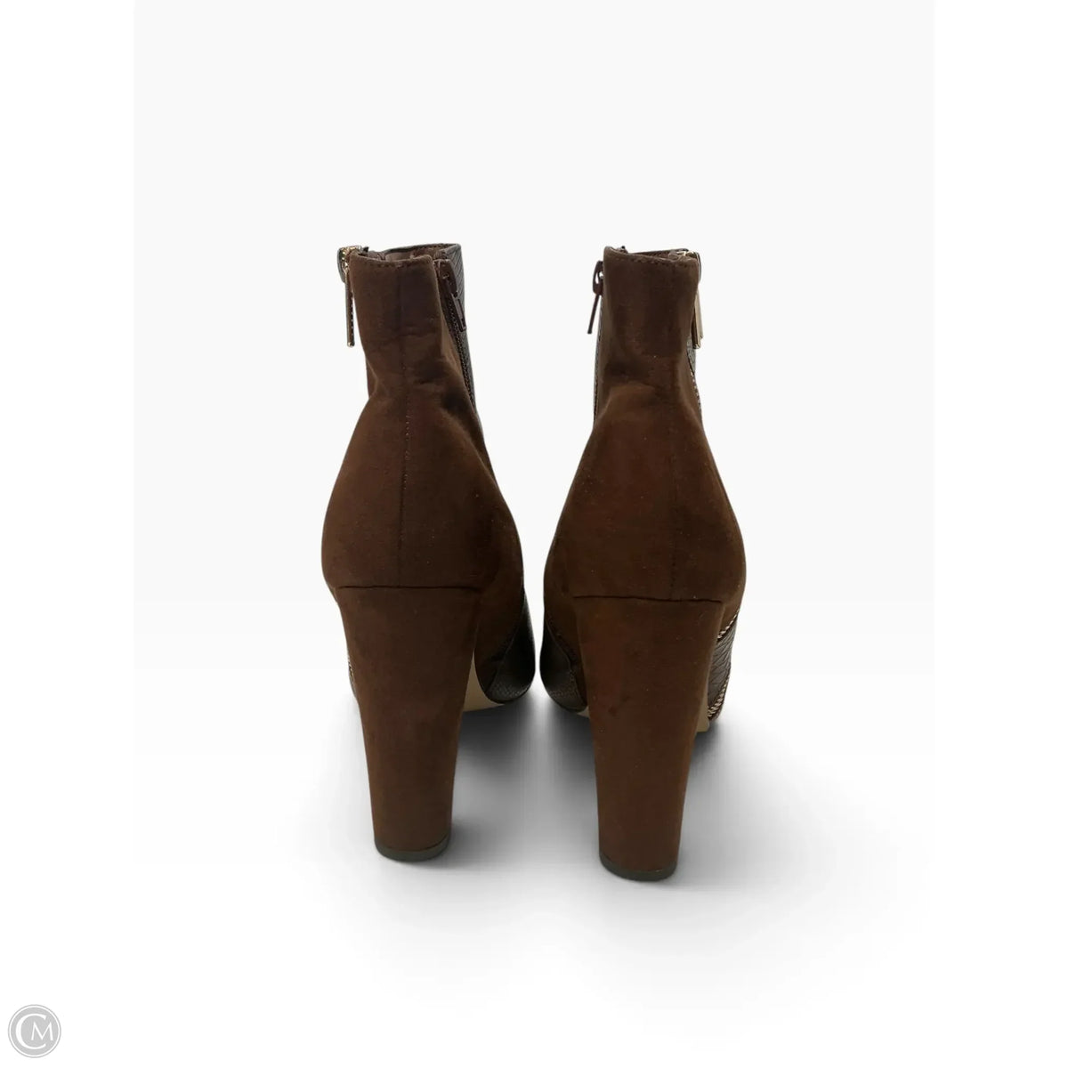 Boots Ankle Heels By Clothes Mentor In Brown, Size: 10
