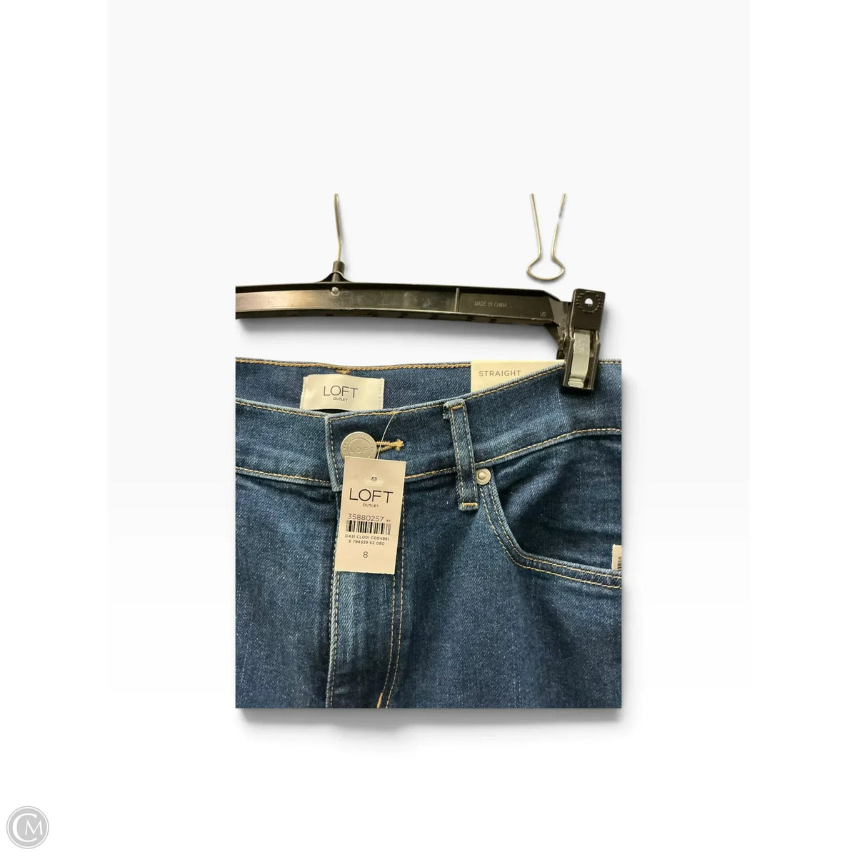 Jeans Straight By Loft In Blue Denim, Size: 8