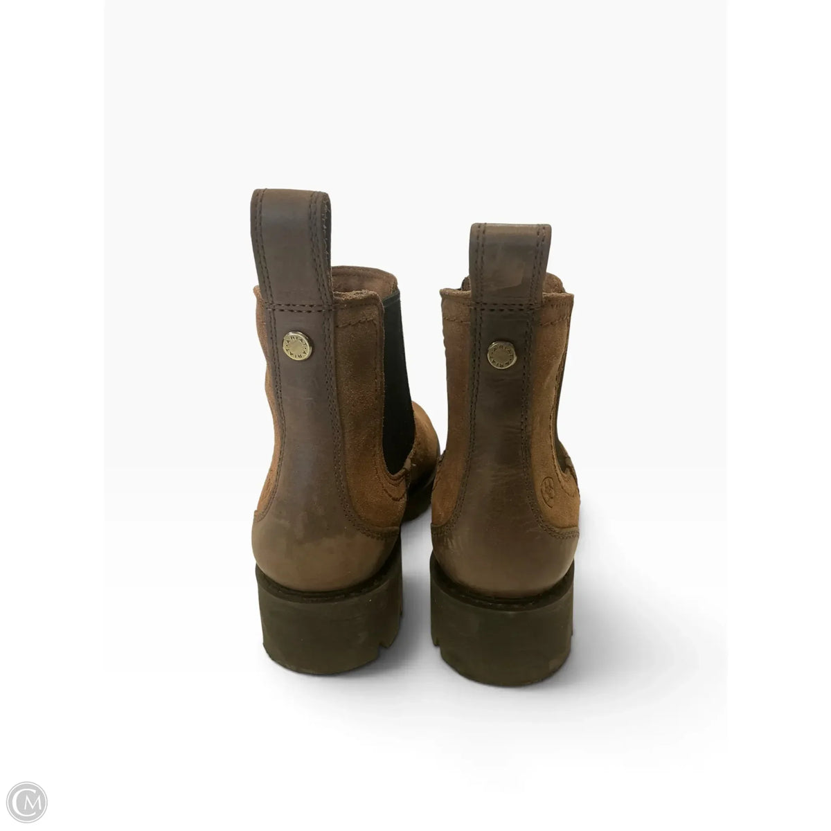 Boots Ankle Heels By Aria In Brown, Size: 7