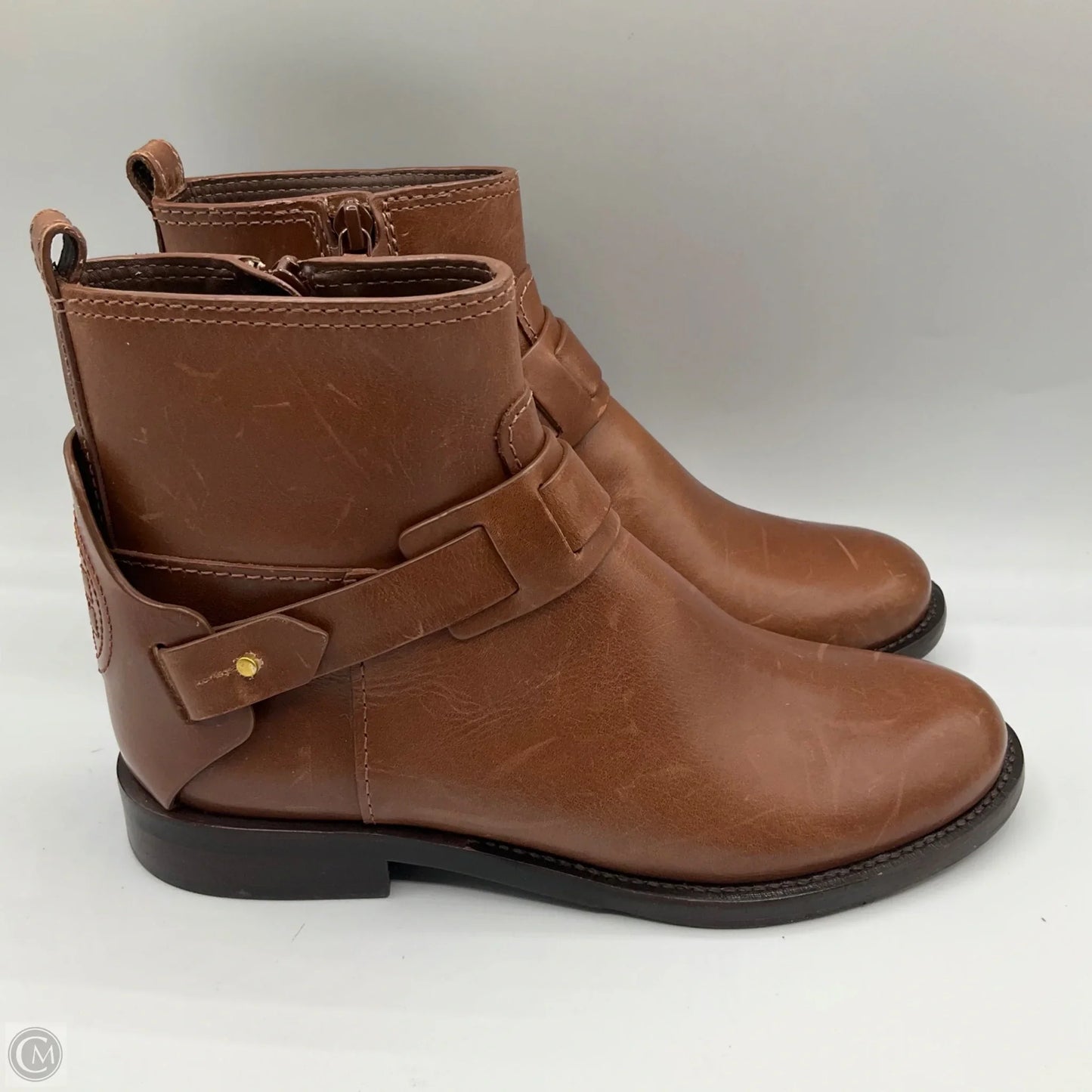 Boots Ankle Heels By Tory Burch In Brown, Size: 5