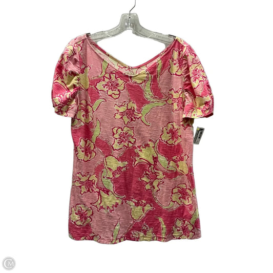 Top Short Sleeve Designer By Lilly Pulitzer In Pink, Size: Xl