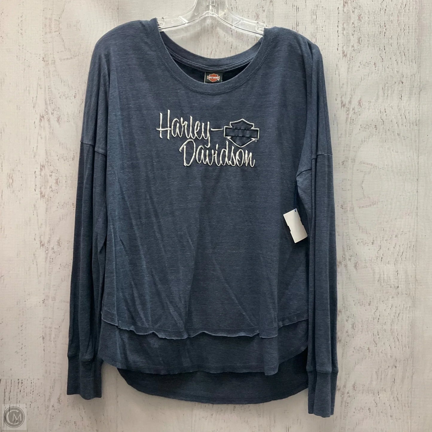 Top Long Sleeve By Harley Davidson In Blue, Size: L