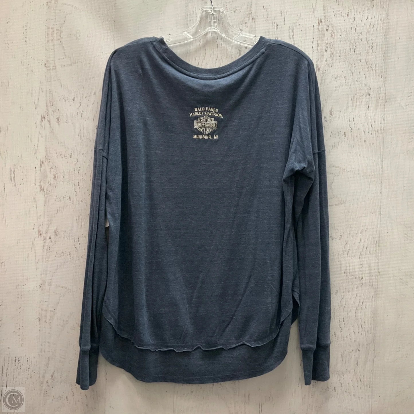 Top Long Sleeve By Harley Davidson In Blue, Size: L