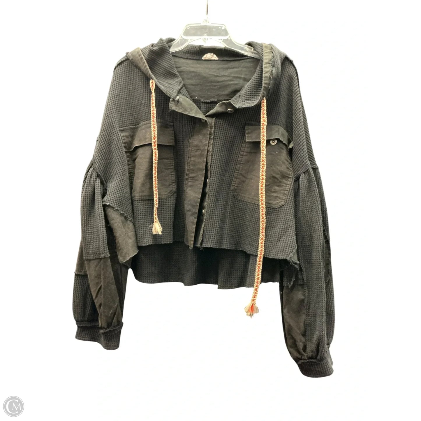 Jacket Shirt By Pol In Black, Size: L