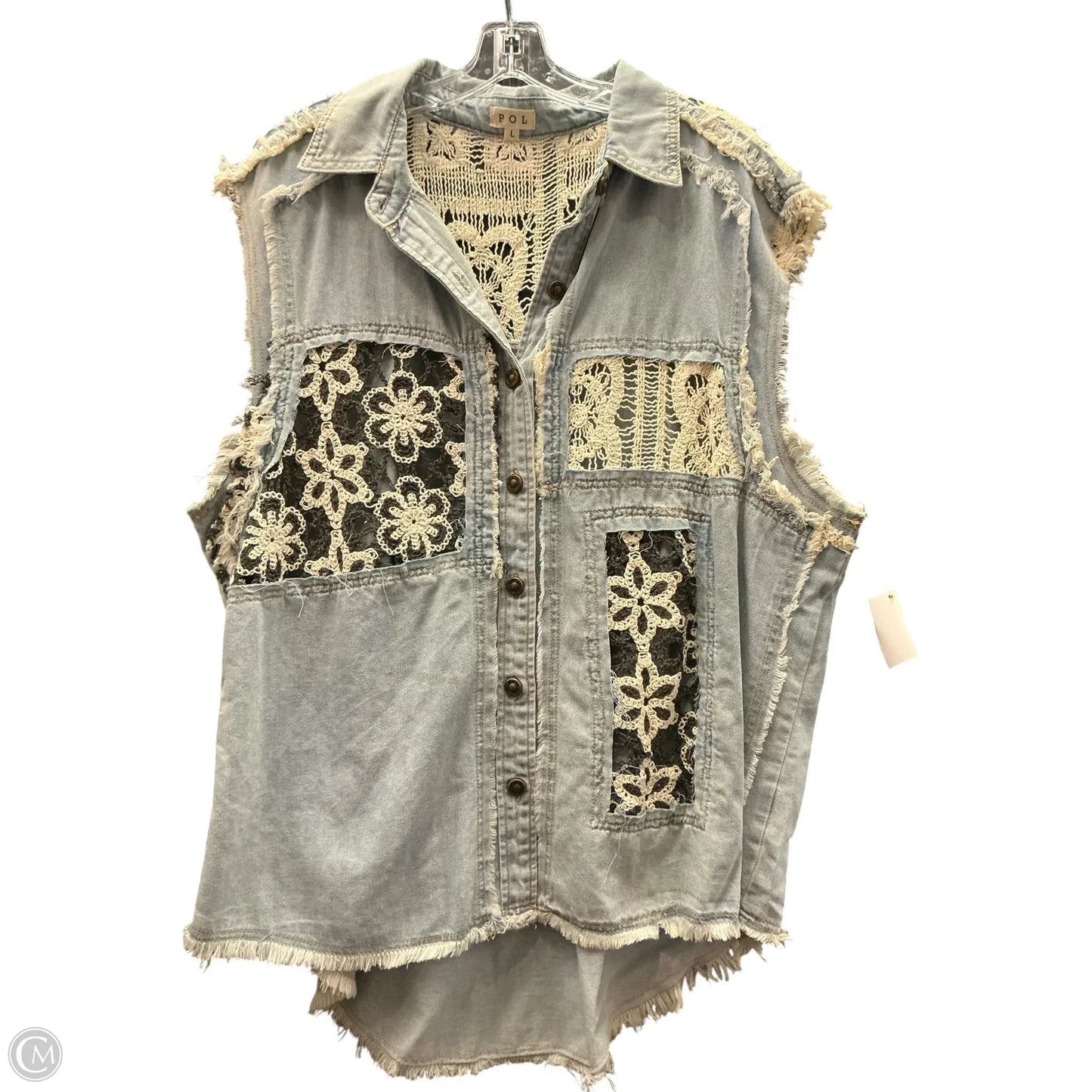 Vest Other By Pol In Blue Denim, Size: L