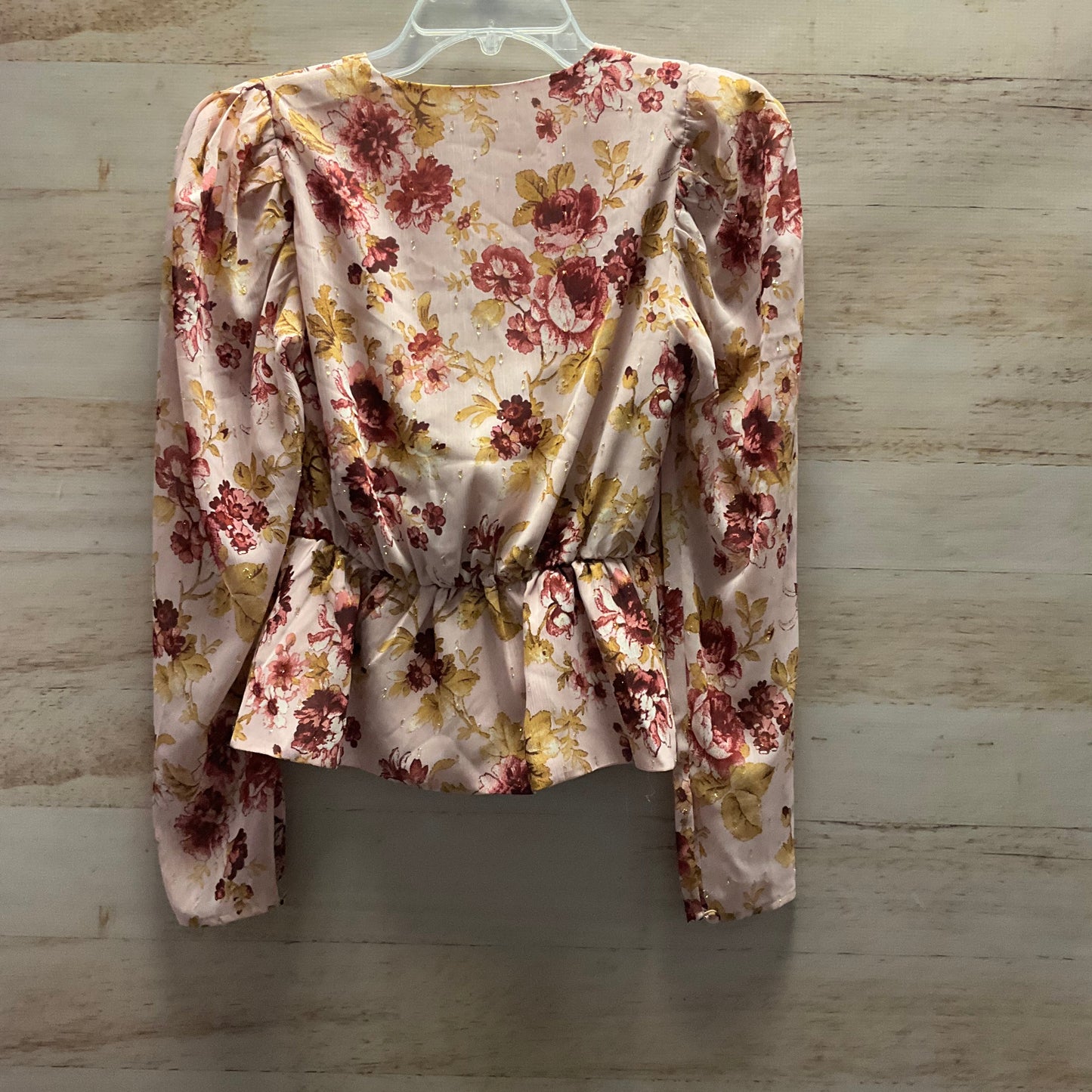 Top Long Sleeve By Express In Floral Print, Size: Xs