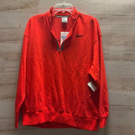 Athletic Top Long Sleeve Crewneck By Nike In Orange, Size: M