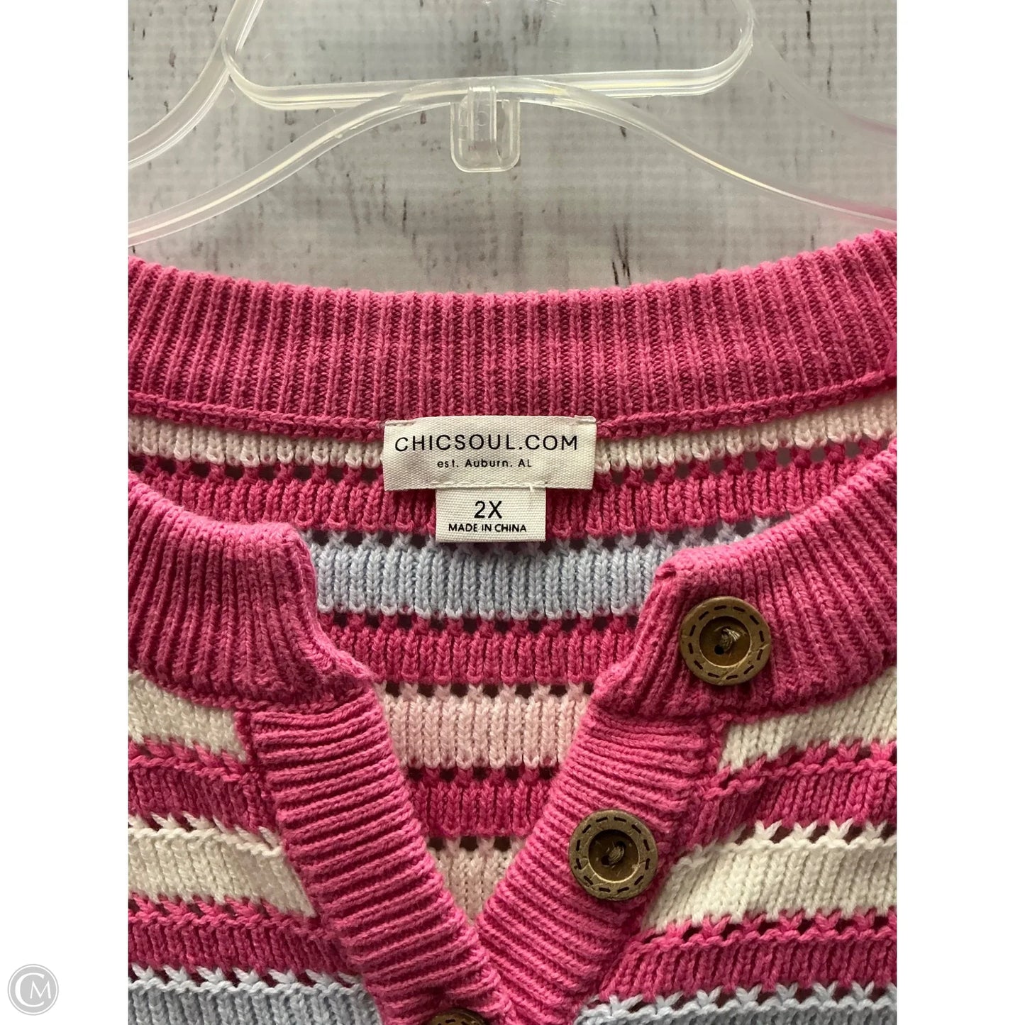Sweater 2pc By Chicsoul In Pink, Size: 2x