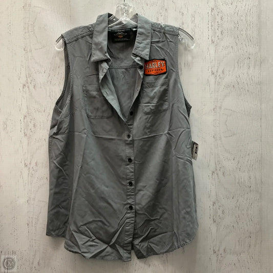 Top Sleeveless By Harley Davidson In Grey, Size: L