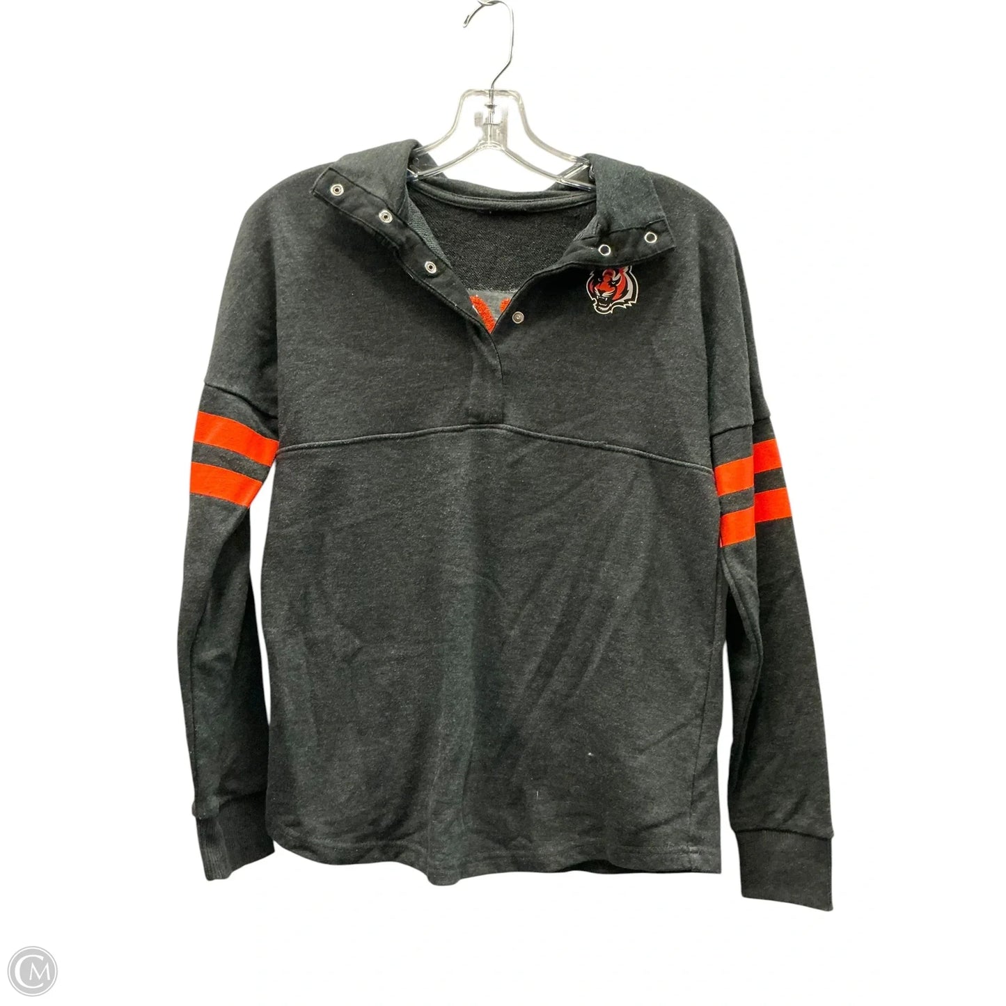 Sweatshirt Collar By Clothes Mentor In Grey & Orange, Size: S