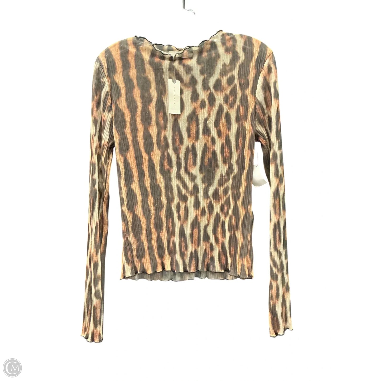 Top Long Sleeve By Anthropologie In Animal Print, Size: M