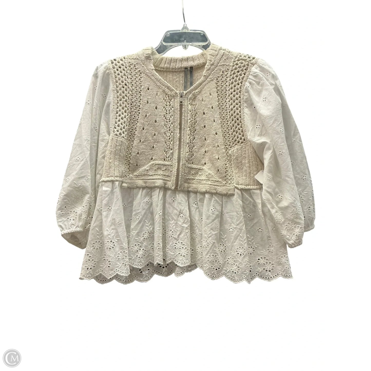 Top 3/4 Sleeve By Anthropologie In Tan, Size: S