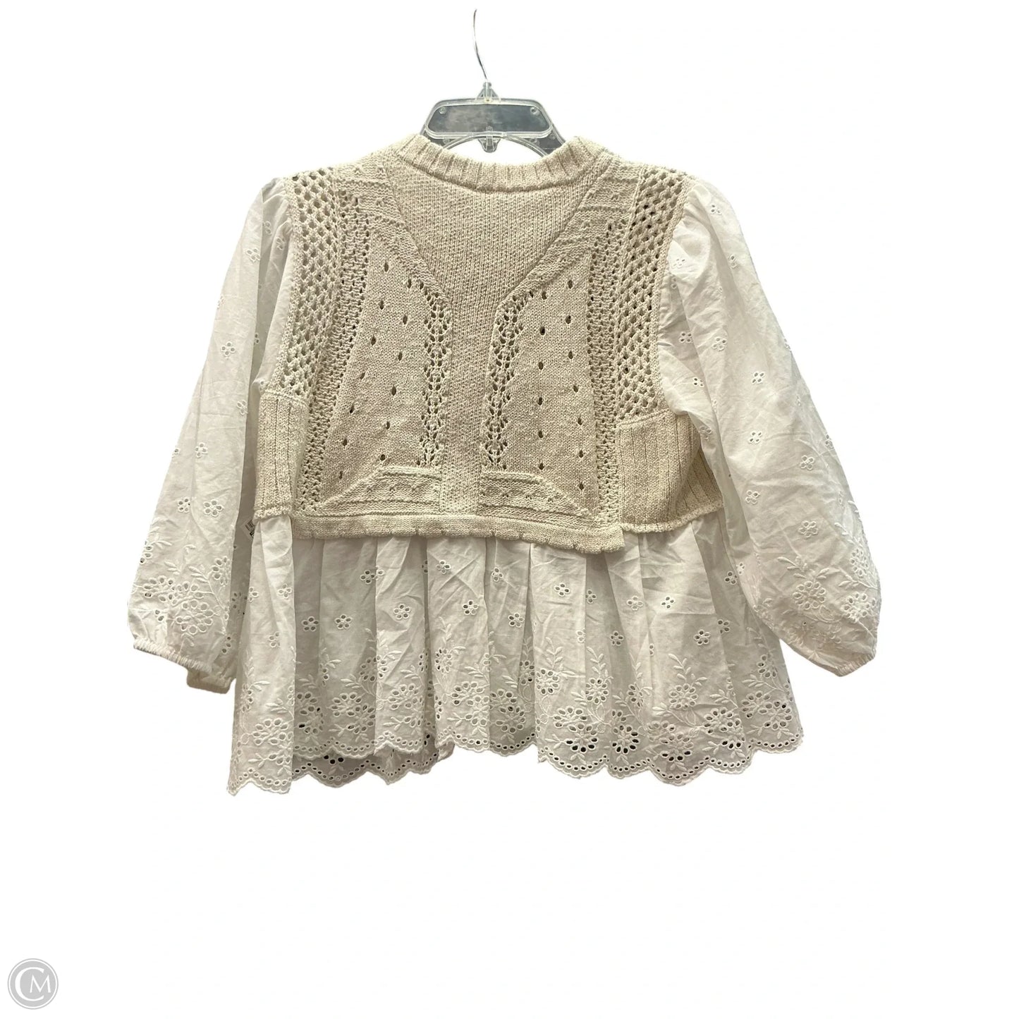 Top 3/4 Sleeve By Anthropologie In Tan, Size: S