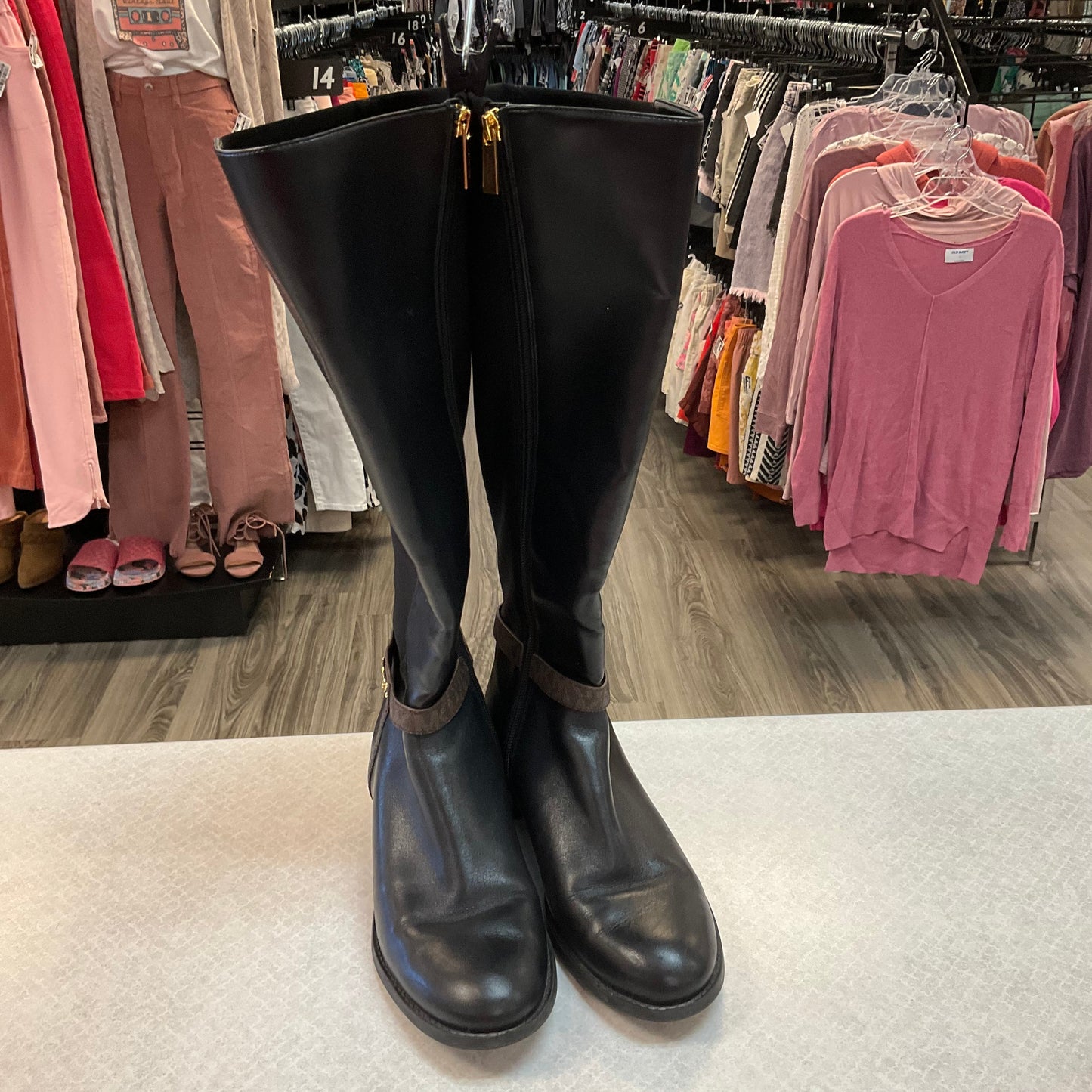 Boots Mid-calf Flats By Michael Kors In Black, Size: 8