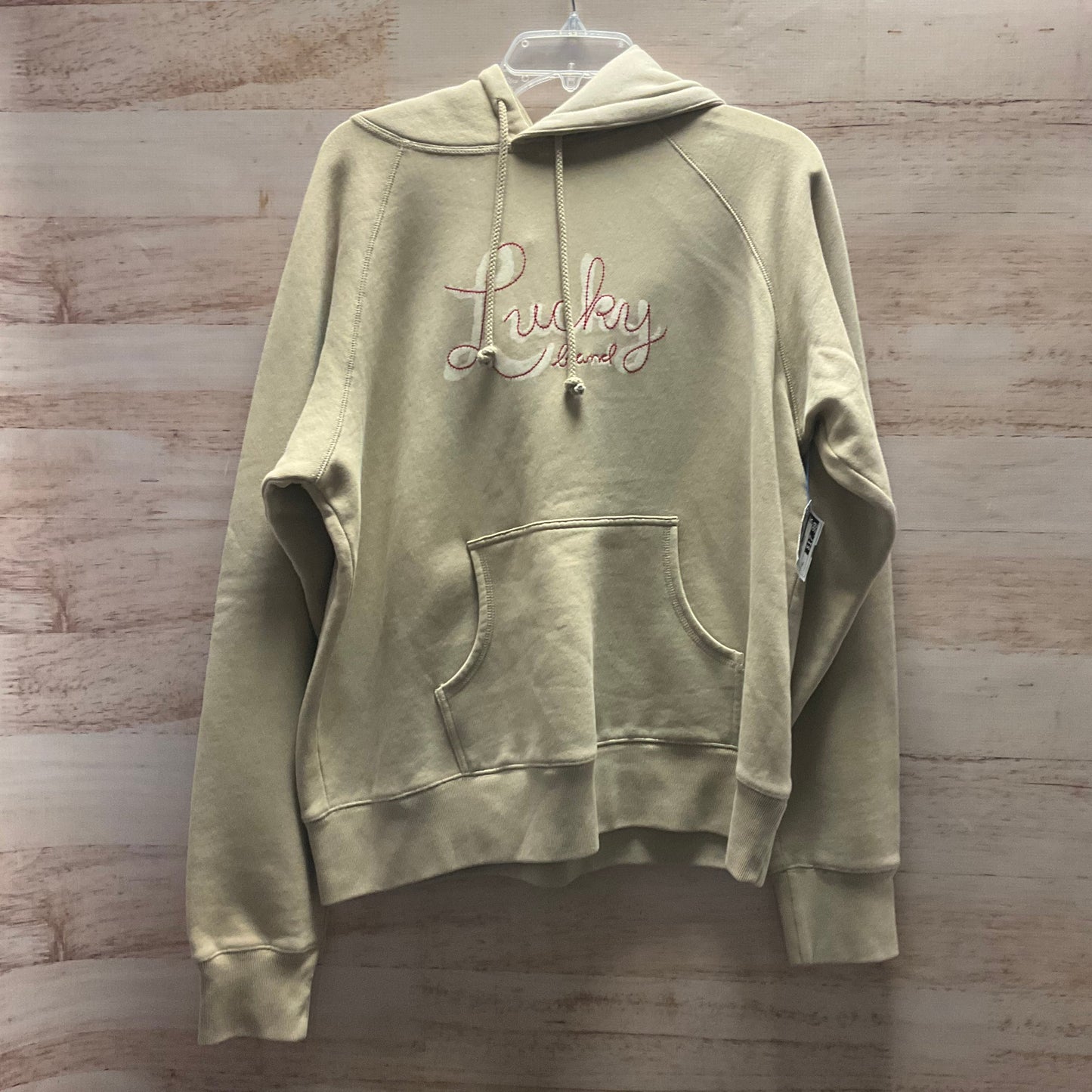 Sweatshirt Hoodie By Lucky Brand In Tan, Size: Xl