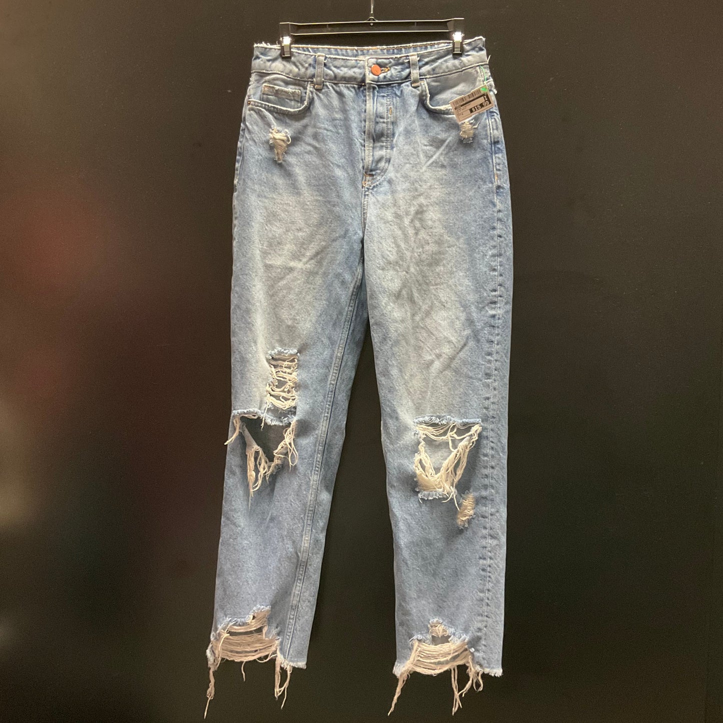 Jeans Straight By Zara In Blue Denim, Size: 4