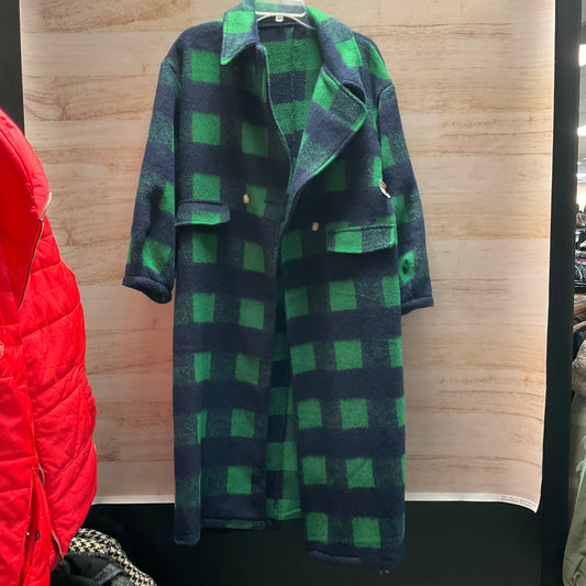 Coat Peacoat By Shein In Plaid Pattern, Size: S