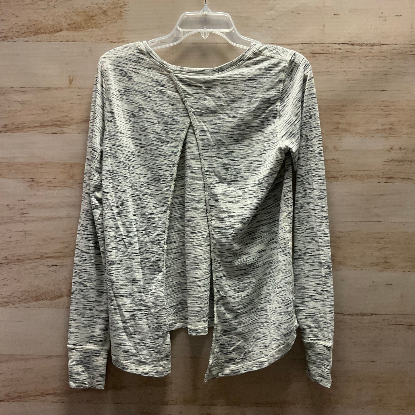 Top Long Sleeve By Lululemon In Black & Grey, Size: 8