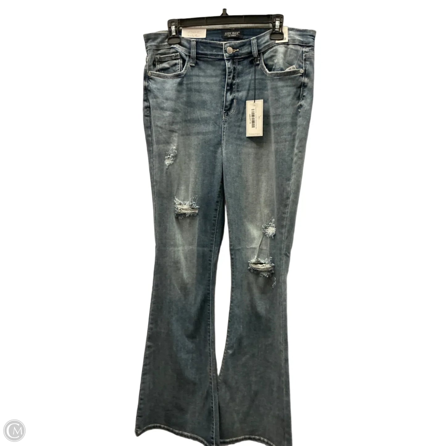 Jeans Flared By Judy Blue In Blue Denim, Size: 14