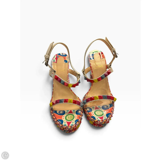 Sandals Luxury Designer By Christian Louboutin In Multi-colored, Size: 10