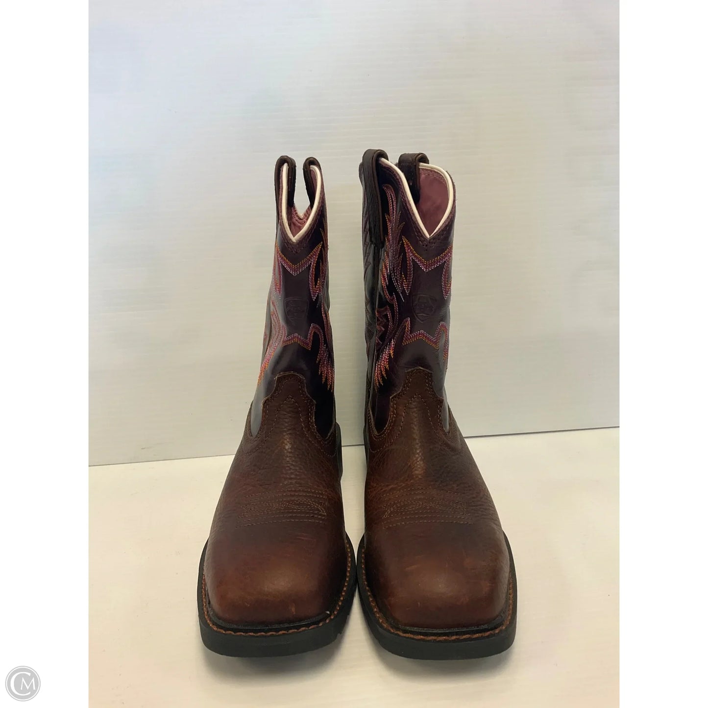 Boots Western By Ariat In Brown & Pink, Size: 7.5