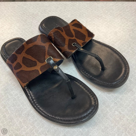 Sandals Flats By Clothes Mentor In Animal Print, Size: 6