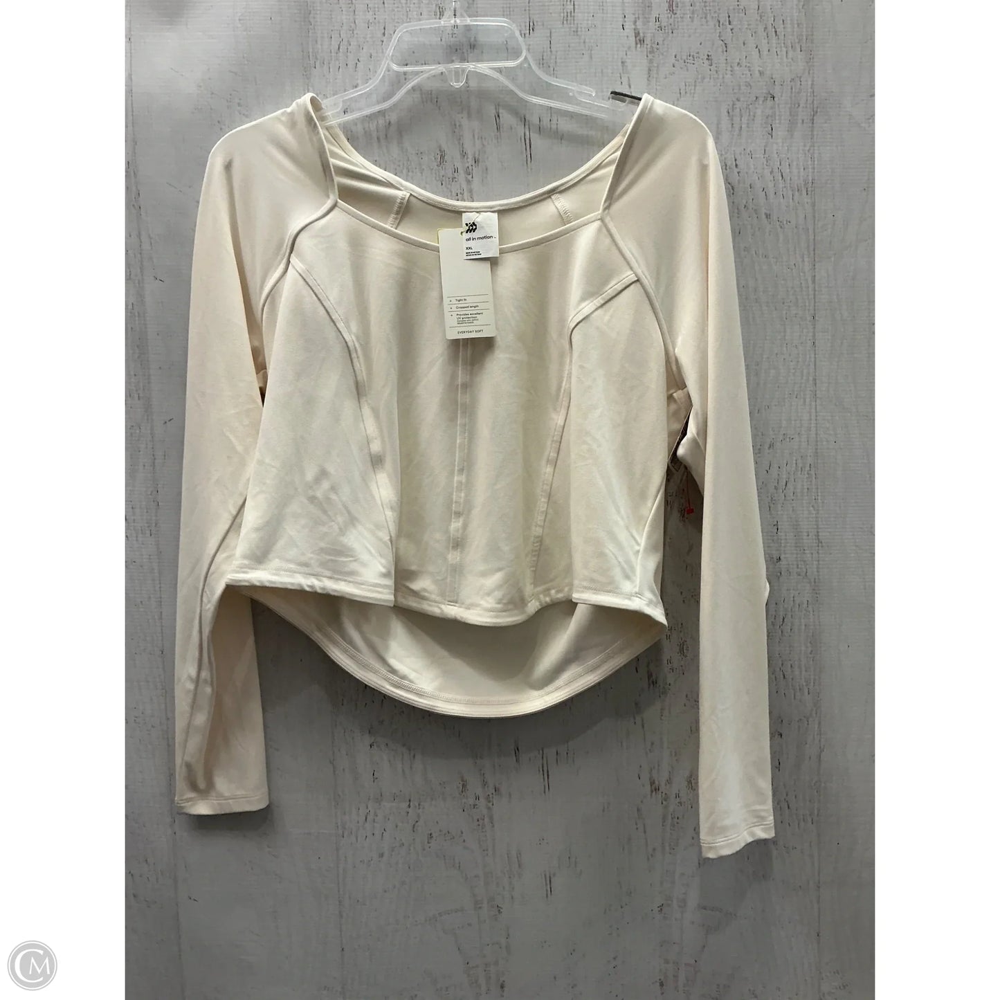 Athletic Top Long Sleeve Crewneck By All In Motion In Cream, Size: Xxl