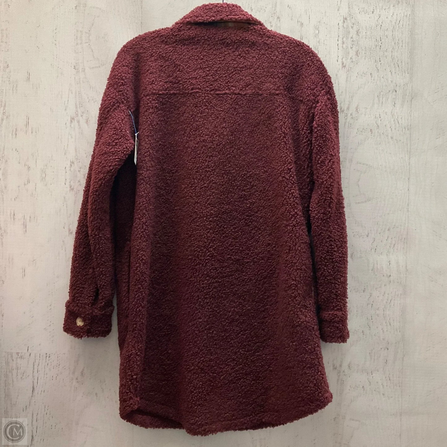 Jacket Shirt By Hem & Thread In Maroon, Size: S