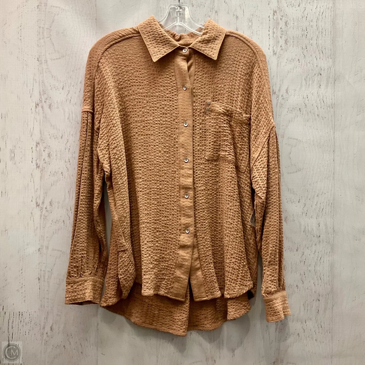 Top Long Sleeve By Bke In Brown, Size: Xs