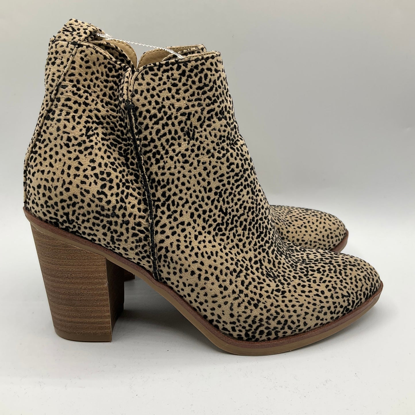 Boots Ankle Heels By Mia In Animal Print, Size: 6.5