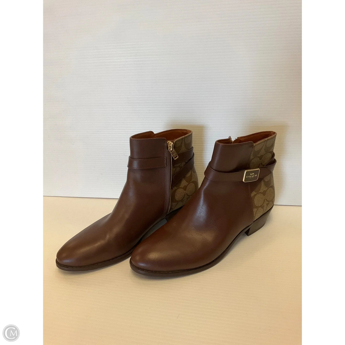 Boots Designer By Coach In Brown, Size: 8.5