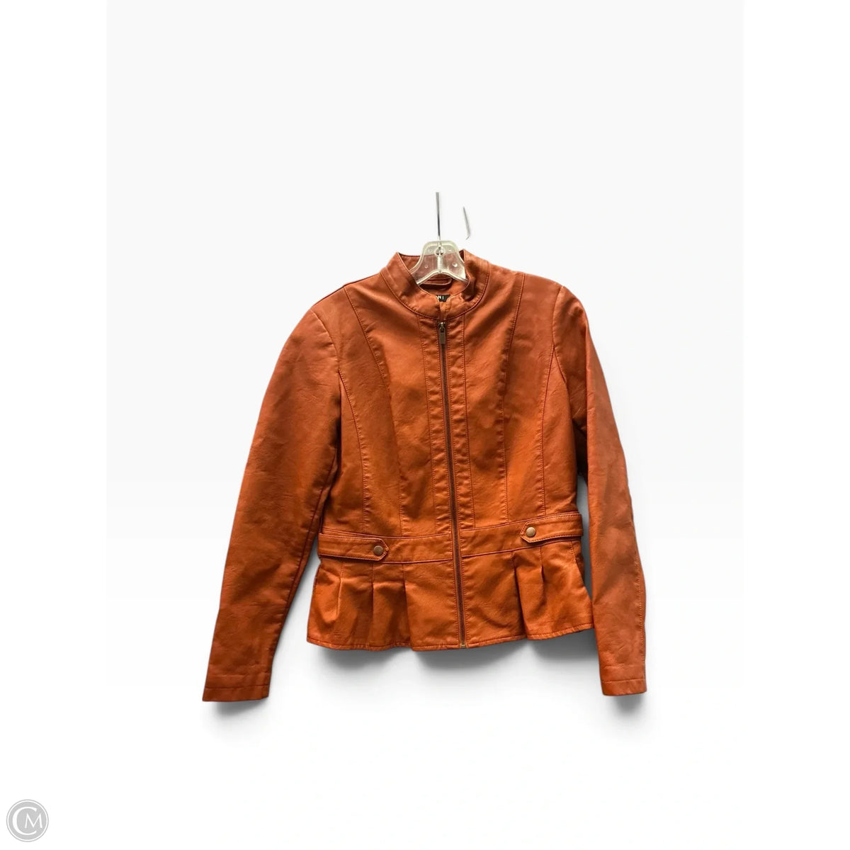 Jacket Moto By Baccini In Orange, Size: M