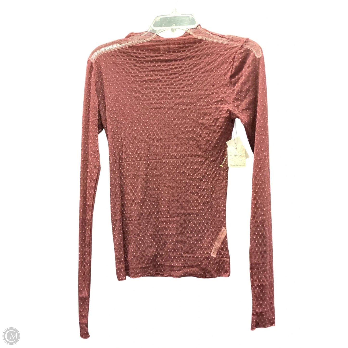 Top Long Sleeve By Free People In Maroon, Size: S