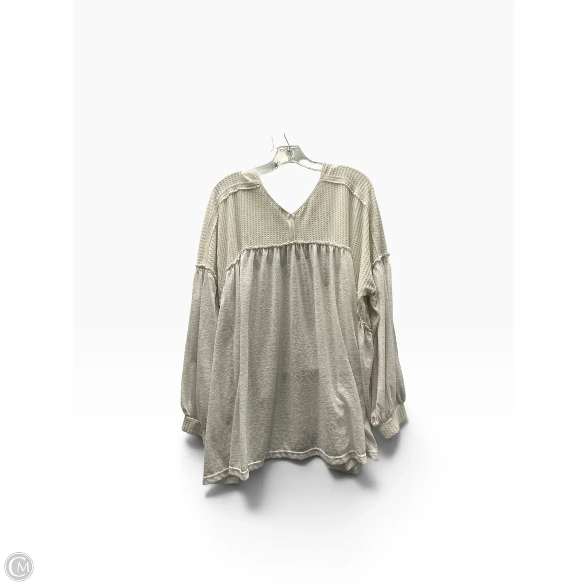 Top Long Sleeve By Pol In White, Size: L