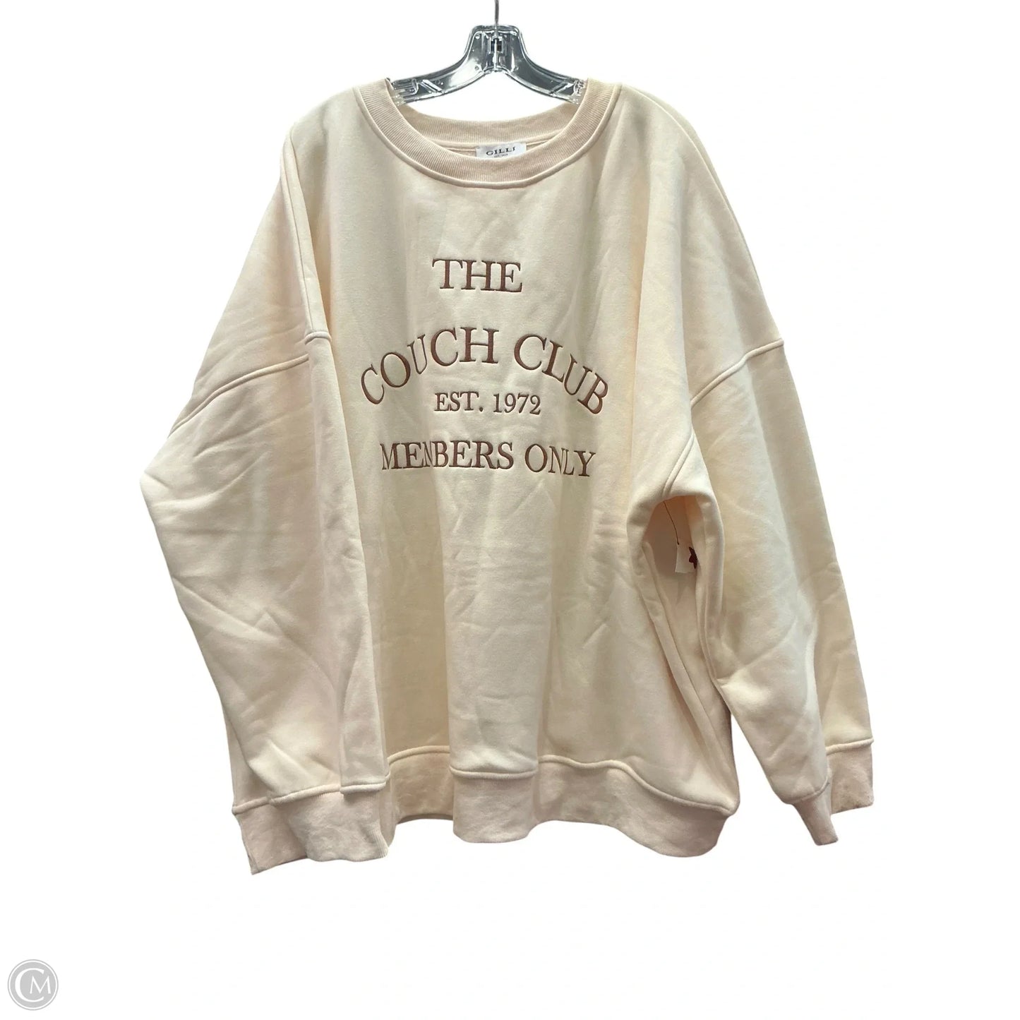 Sweatshirt Crewneck By Gilli In Cream, Size: 3x