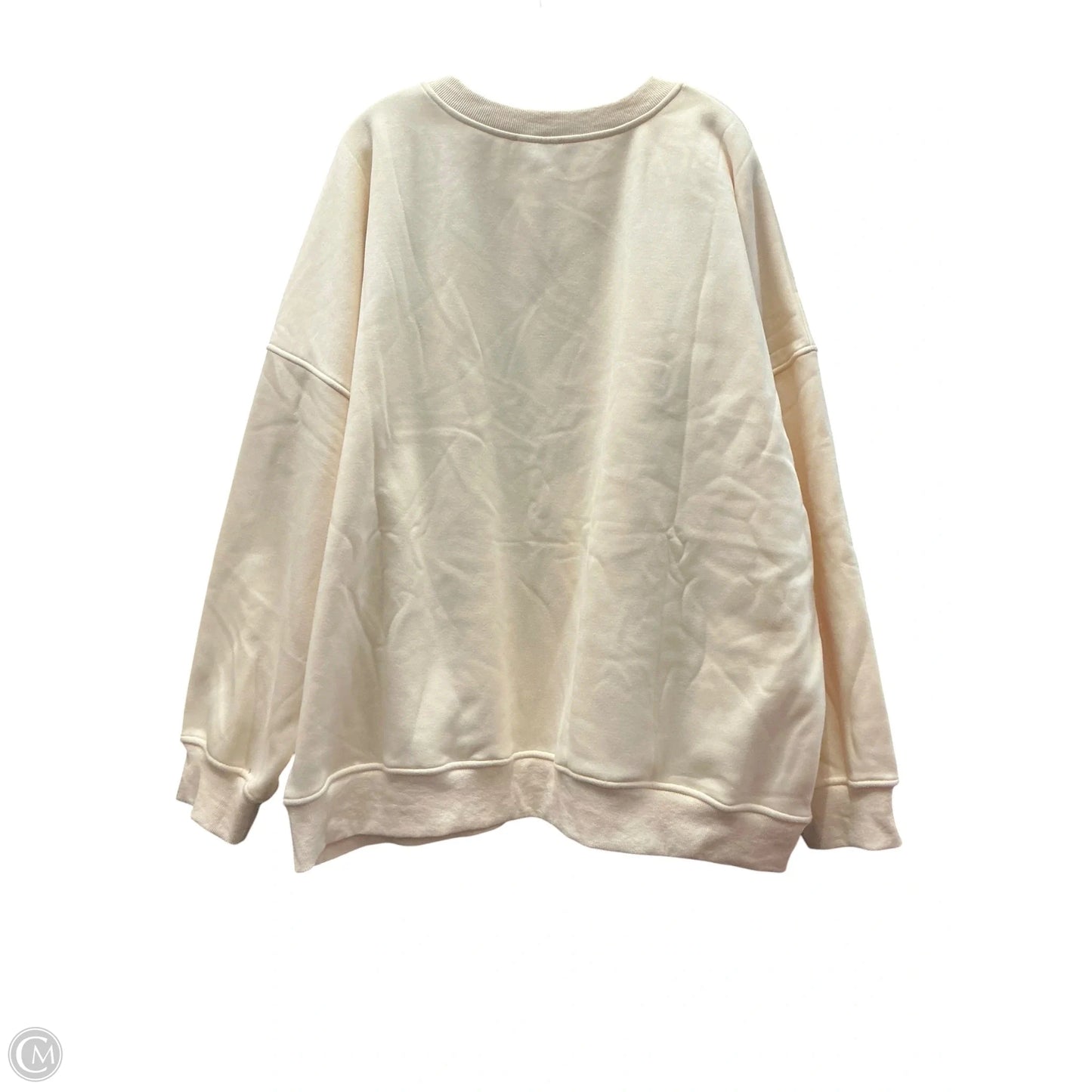 Sweatshirt Crewneck By Gilli In Cream, Size: 3x